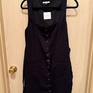 American Eagle Outfitters Black Button-Front Mini Dress